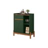 Aparador Bar Bari 1 Porta 1 Gaveta com Pés de Madeira Maciça Verde Oliva Cedro - 1