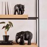 Escultura Elefante Em Poliresina Preto 15x20x9cm - 5