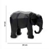 Escultura Elefante Em Poliresina Preto 15x20x9cm - 2
