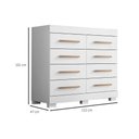 Ver imagem 2 de Cômoda Solteiro Nalu c/ 8 Gavetas Nature/Off White - ACP