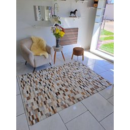 Tapete de Couro Natural Castor Claro 2,00 X 1,50 M - 2