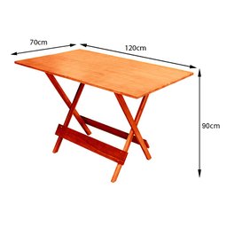 Conjunto de Mesa Dobravel de Madeira 120x70 com 4 Cadeiras Natural Estofado Preto - 4