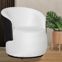 Ver imagem 2 de Poltrona Organica Recepção para Sala Aisha Corano Preto e Veludo Branco - Incasa Decor