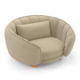 Mini Cama Poltrona Pet Lary Baby para Cachorro Veludo Bege - Desk Design - 5