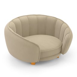 Mini Cama Poltrona Pet Lary Baby para Cachorro Veludo Bege - Desk Design - 3