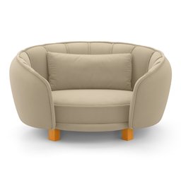 Mini Cama Poltrona Pet Lary Baby para Cachorro Veludo Bege - Desk Design - 1