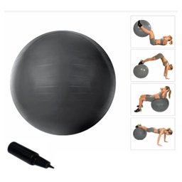 Bola de Ginástica para Pilates com Bombar de Ar - Cinza - 2