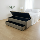 Ver imagem 2 de Puf Baú com Gaveta de Casal 140x50x45cm na Cor Bege - Produto de Alta Qualidade e Conforto