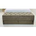 Ver imagem 1 de Puf Baú com Gaveta de Casal 140x50x45cm na Cor Bege - Produto de Alta Qualidade e Conforto