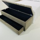 Ver imagem 2 de Puf Baú com Gaveta de Casal 140x50x45cm na Cor Bege - Produto de Alta Qualidade e Conforto