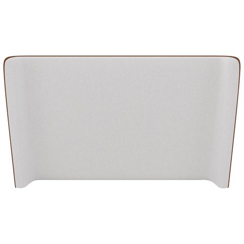 Cabeceira Corea Casal Curva Orgânico Courino Caramelo / Bouclé Suave Off White - Sallar Home