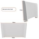 Ver imagem 4 de Cabeceira Corea Casal Curva Orgânico Courino Caramelo / Bouclé Suave Off White - Sallar Home