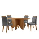 Ver imagem 6 de Mesa Evora 120 Mdf com 4 Cadeiras Athenas Linho Grafite-naturalle-naturalle