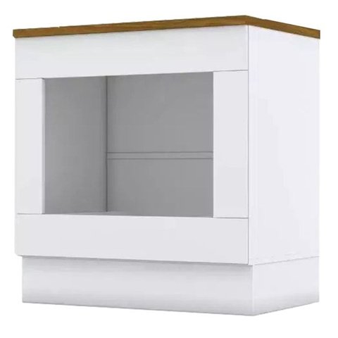 Balcao Forno Embutir Tampo Cooktop 80cm Americana Branco Nature Henn