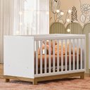 Ver imagem 1 de Berço Americano Mini Cama Q Encanto Slim Branco Acetinado Ambiente - Qmovi