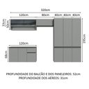 Ver imagem 4 de Armário de Cozinha Completa Suspenso 320cm Cinza Nice Madesa 04