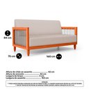 Ver imagem 3 de Kit 02 Poltronas e 01 Sofá Samoa Madeira Maciça com Cordas Náutica Linho Rústico Areia - Desk Design