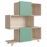 Estante para Livros Aurora 2 Portas Nature/Verde - Bentec - 1