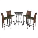 Ver imagem 1 de Mesa Bistro e 4 Banquetas Roma Preta Corda Náutica 13 Marrom