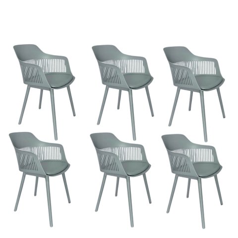 Kit com 4 Cadeira Marcela Montreal Sala Cozinha Jantar 140pp Cinza