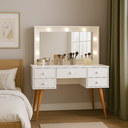 Ver imagem 4 de Penteadeira Camarim Anaisa Luz de Led e Espelho -novas Cores: Branco