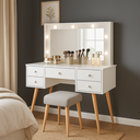 Ver imagem 3 de Penteadeira Camarim Anaisa Luz de Led e Espelho -novas Cores: Branco