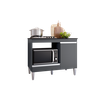 Balcão Cozinha para Cooktop e Forno Microondas Carla Cinza - Ajl - 1
