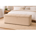 Ver imagem 1 de Recamier Calçadeira Baú Carla para Quarto Cama Casal 140 Cm Suede Bege do Lar Móveis e Decoração