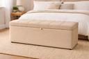 Ver imagem 1 de Recamier Calçadeira Baú Carla para Quarto Cama Casal 140 Cm Suede Bege do Lar Móveis e Decoração