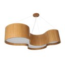Ver imagem 1 de Lustre Pendente Semi Cilíndrico Madeira 75cm - Freijó