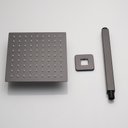 Ver imagem 2 de Ducha Chuveiro Slim Prizi Quadrado 20x20cm Inox 304 Preta de