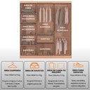 Ver imagem 4 de Guarda Roupa Casal Quioto MDF com 6 Portas 2 Gavetas Moderna Mobília