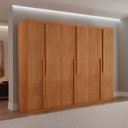 Ver imagem 2 de Guarda Roupa Casal Quioto MDF com 6 Portas 2 Gavetas Moderna Mobília