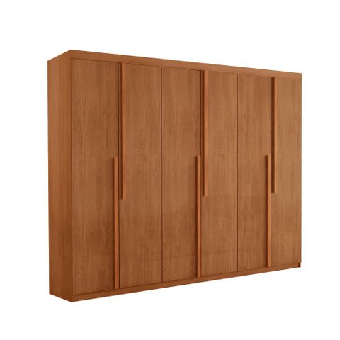 Guarda Roupa Casal Quioto MDF com 6 Portas 2 Gavetas Moderna Mobília