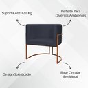 Ver mais imagens de Poltrona Decorativa Recepção Luna Suede Cores Base de Ferro Bronze - Preto, Suede