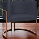 Ver imagem 6 de Poltrona Decorativa Recepção Luna Suede Cores Base de Ferro Bronze - Preto, Suede