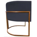 Ver imagem 4 de Poltrona Decorativa Recepção Luna Suede Cores Base de Ferro Bronze - Preto, Suede