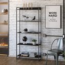 Ver imagem 2 de Estante Livreiro Multiuso Dynamica Industrial 80cm 5 Prateleiras C08 Preto Ônix - Mpozenato