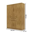 Ver imagem 4 de Guarda-roupa Casal Taurus 6 Portas 3 Gavetas Nature - Pnr Móveis