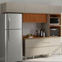 Ver imagem 2 de Cozinha Modulada 4 Pecas 270 Cm Ripado Dp2704 Nogueira Nude Prime Demartez