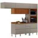 Ver imagem 1 de Cozinha Modulada 4 Pecas 270 Cm Ripado Dp2704 Nogueira Nude Prime Demartez