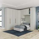 Ver imagem 1 de Quarto Modulado Solteiro Completo 9 Portas 3 Gavetas Canto Oblíquo Seletto Henn