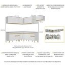 Ver imagem 6 de Armário de Cozinha Completa de Canto Veneza Multimóveis V2068 Branco/Dourado
