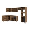 Cozinha Modulada Completa de canto 07PC Linha Paola CJ43042-006 Delmarco Delmarco Mel/Preto Brilho - 3