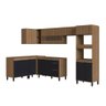 Cozinha Modulada Completa de canto 07PC Linha Paola CJ43042-006 Delmarco Delmarco Mel/Preto Brilho - 1