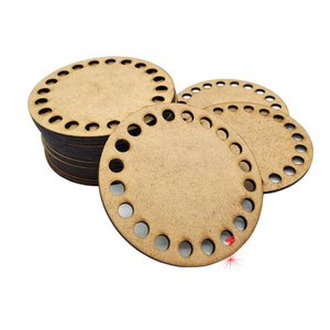 15 Fundo Bases Mdf para Crochê Cestos Fio de Malha 12cm