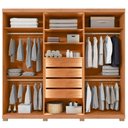 Ver imagem 5 de Guarda Roupa Casal Sinatra 6 Portas de Bater 4 Gavetas MDF MDP com LED Freijó Off White Mais de