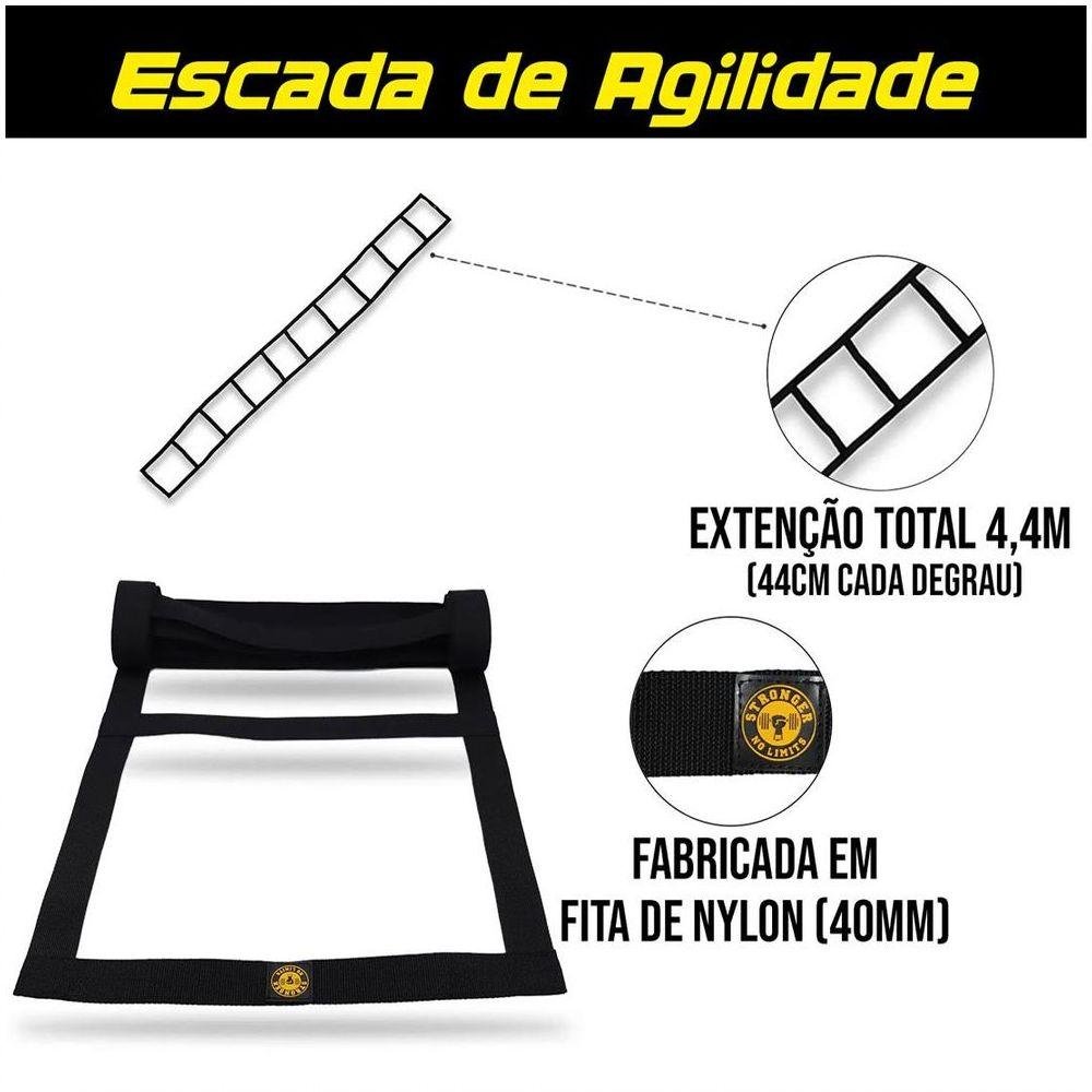 Escada de Agilidade Fita de Nylon 10 Degraus Preto - 2