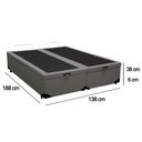 Ver imagem 5 de Cama Box Baú Casal Bipartido Sintético Sereneprime Cinza 138x188x44