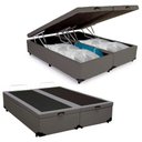 Ver imagem 1 de Cama Box Baú Casal Bipartido Sintético Sereneprime Cinza 138x188x44